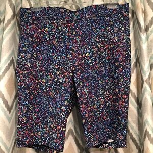 Rafaella Brand New Womans Bermuda Shorts Elastic Waist Band Navy Blue Red Sz 18